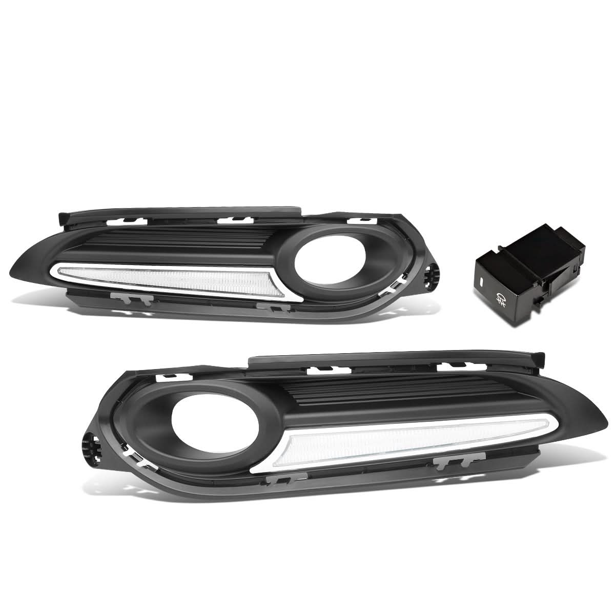 2016-2018 Honda HR-V Fog Light Cover with DRL Strip - Black/Clear