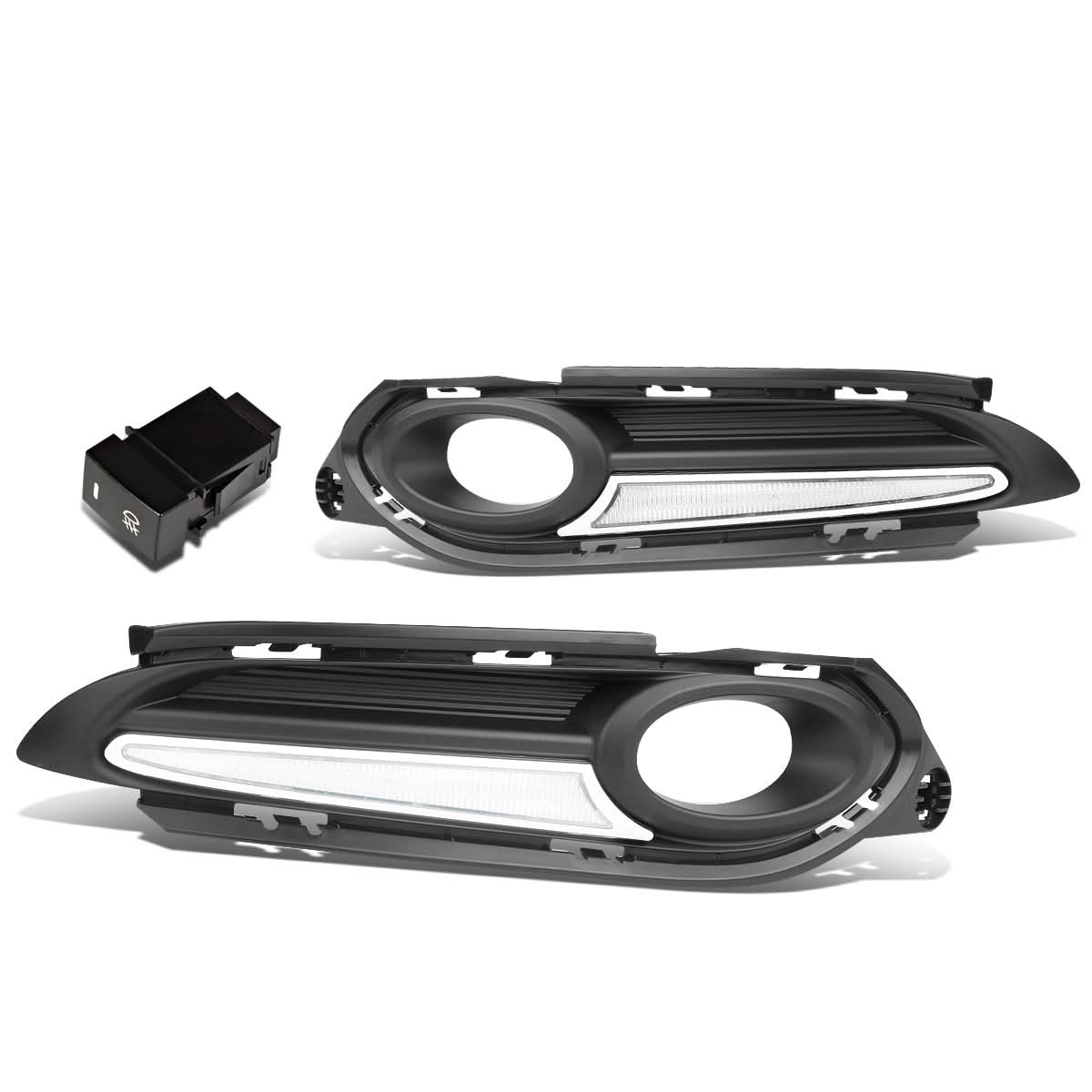 2016-2018 Honda HR-V Fog Light Cover with DRL Strip - Black/Clear