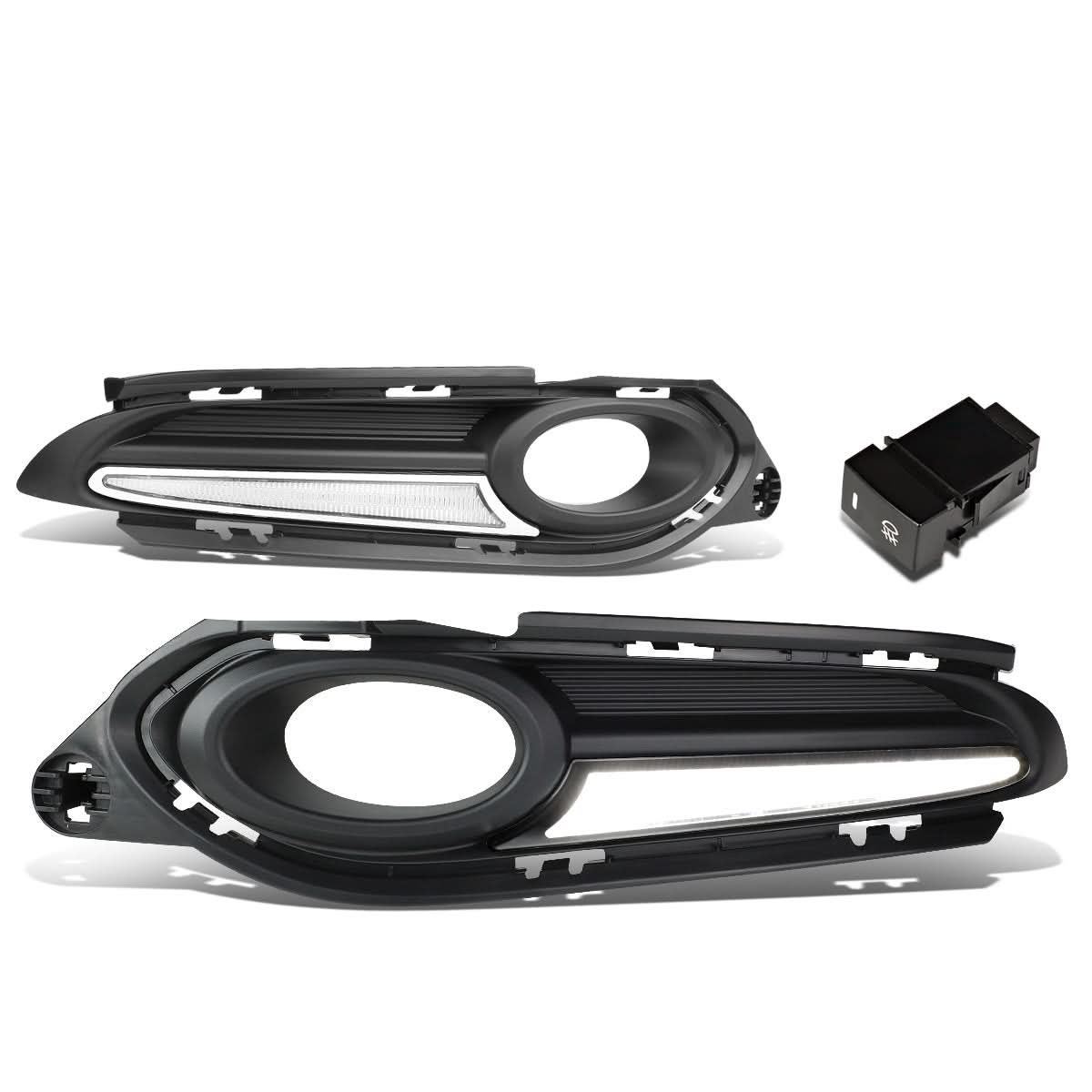 2016-2018 Honda HR-V Fog Light Cover with DRL Strip - Black/Clear