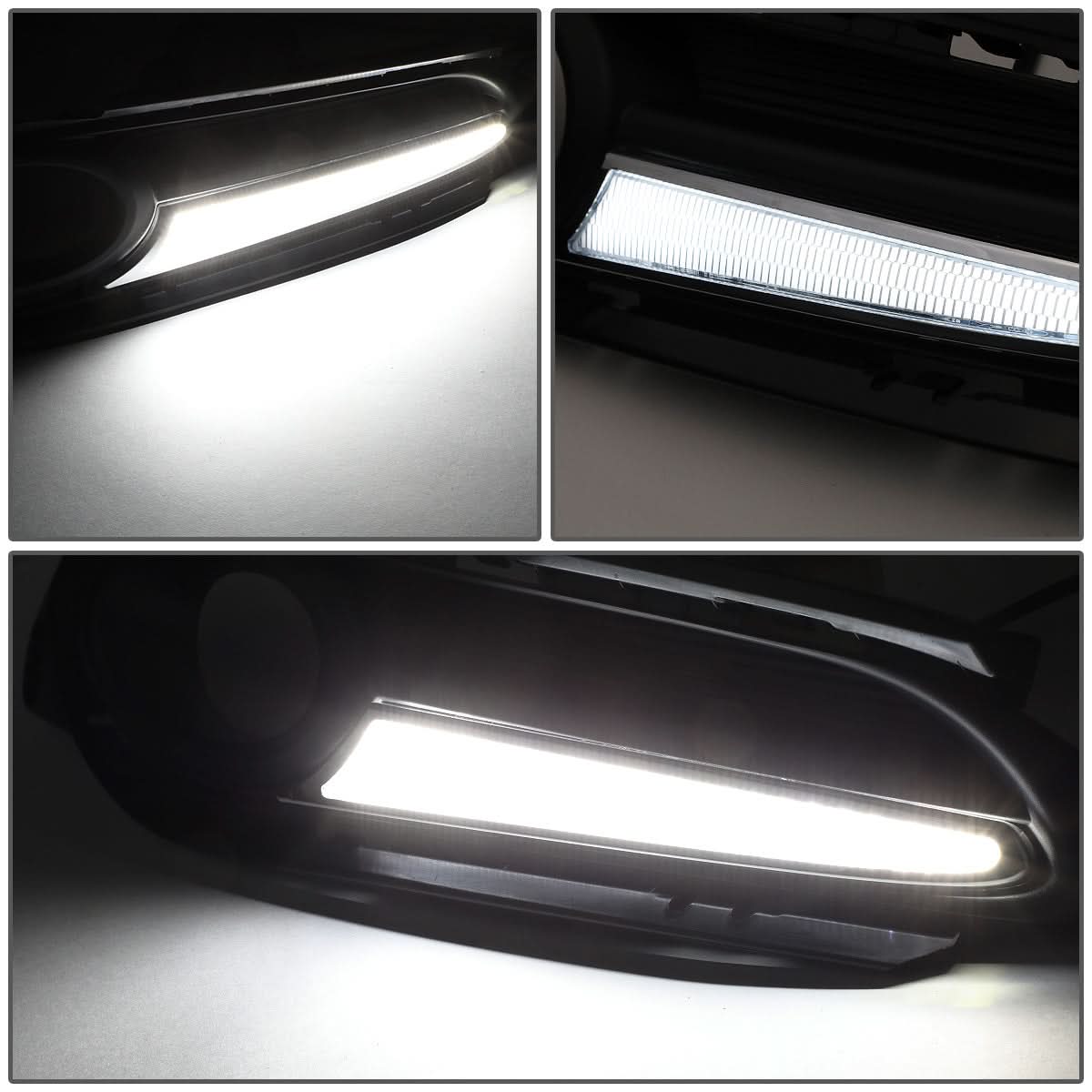 2016-2018 Honda HR-V Fog Light Cover with DRL Strip - Black/Clear
