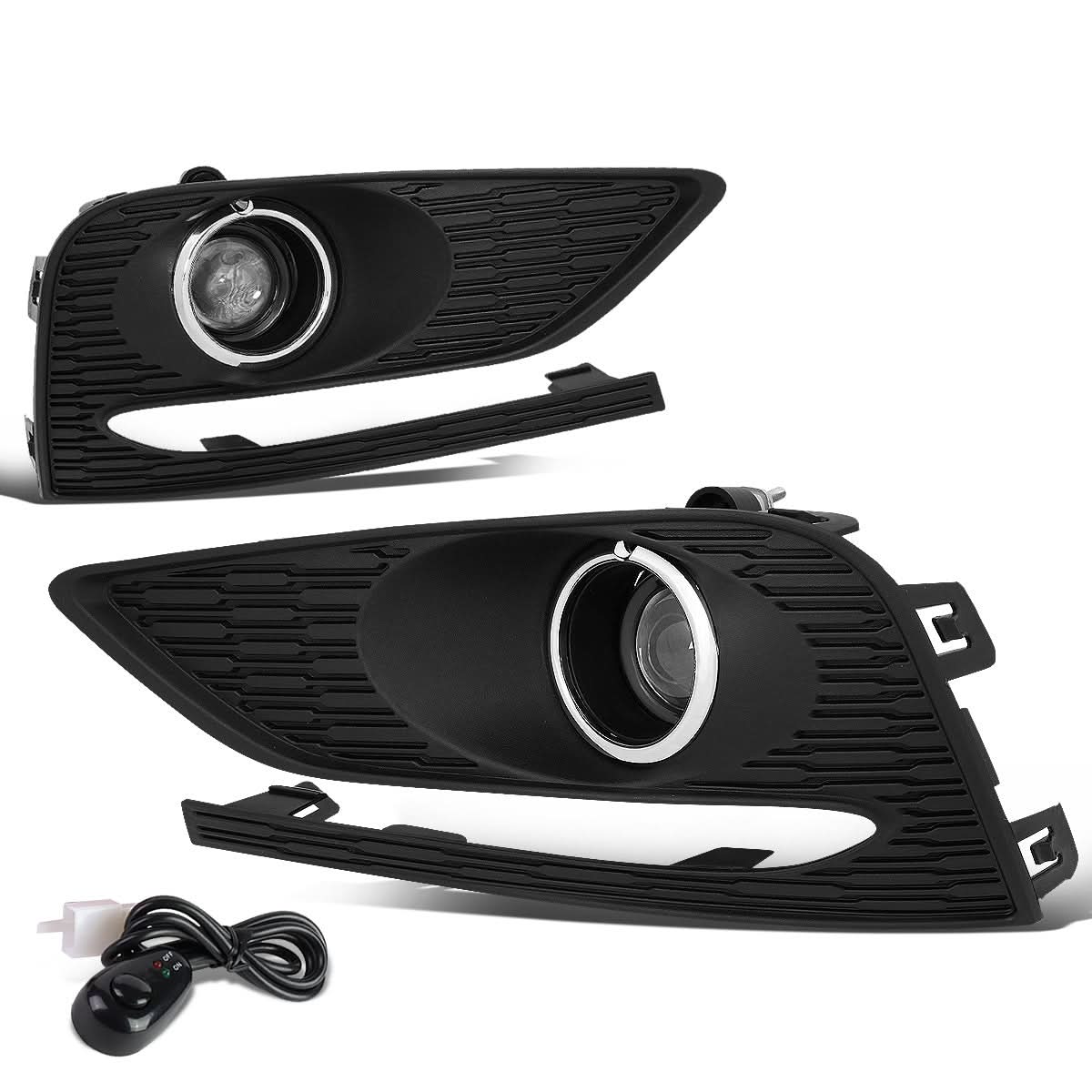 2016-2018 Chevrolet Cruze Fog Lights with Switch & Bezel Chrome/Clear