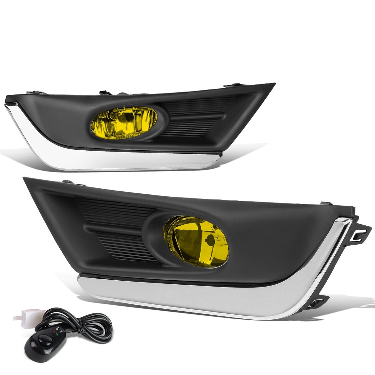 2017-2018 Honda CR-V Fog Lights with Chrome Trim Bezel - Amber