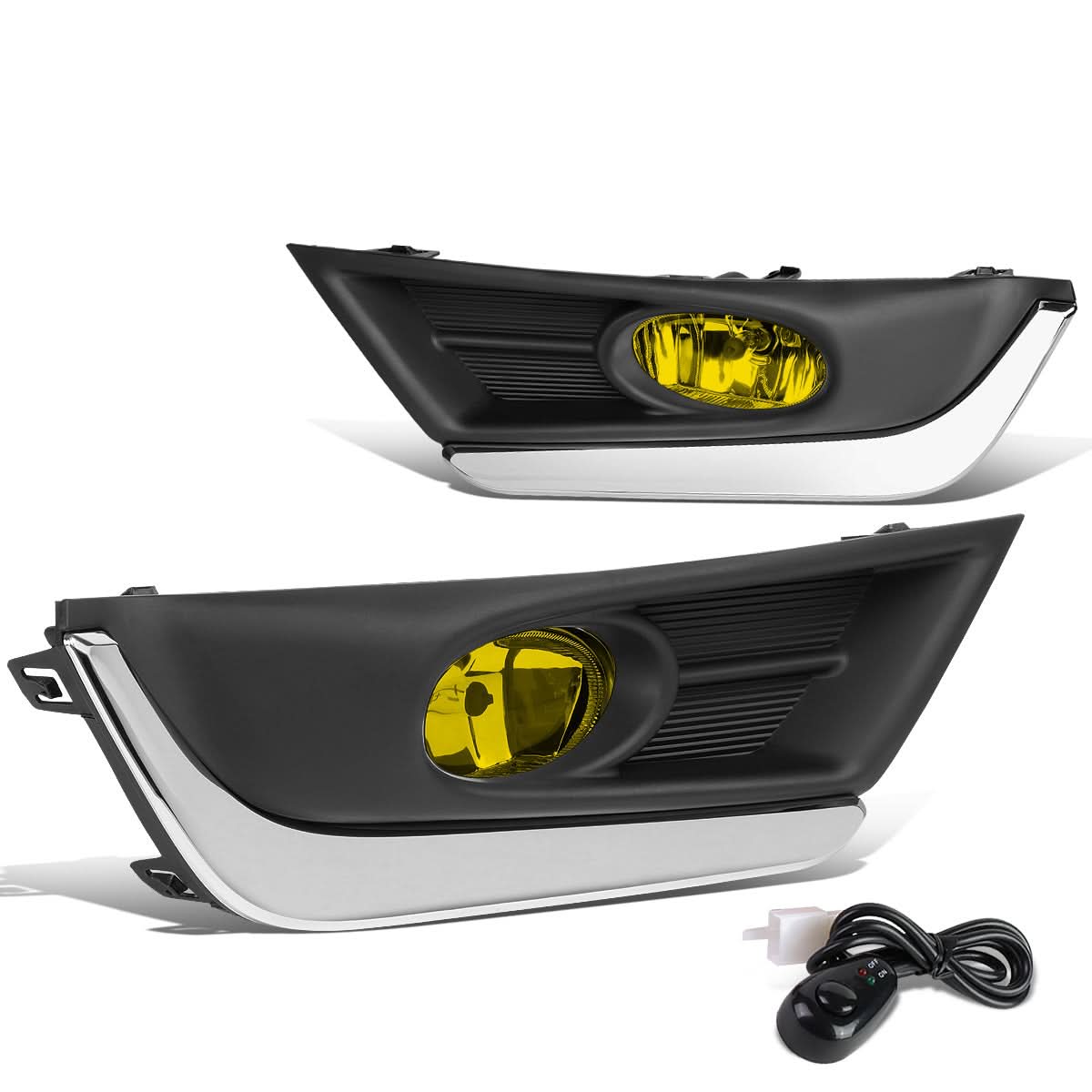 2017-2018 Honda CR-V Fog Lights with Chrome Trim Bezel - Amber