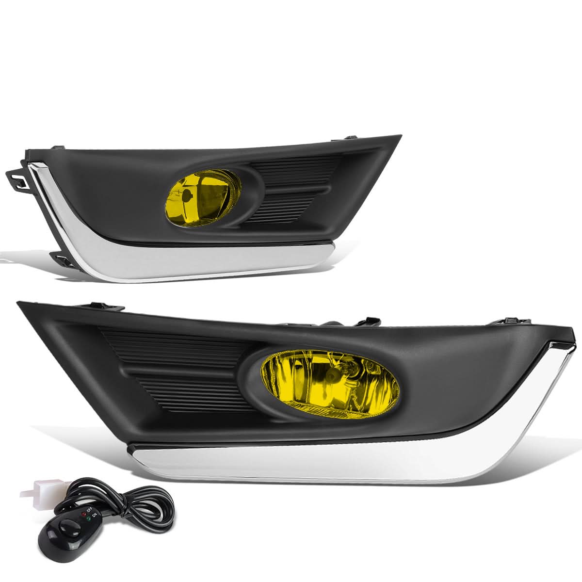 2017-2018 Honda CR-V Fog Lights with Chrome Trim Bezel - Amber