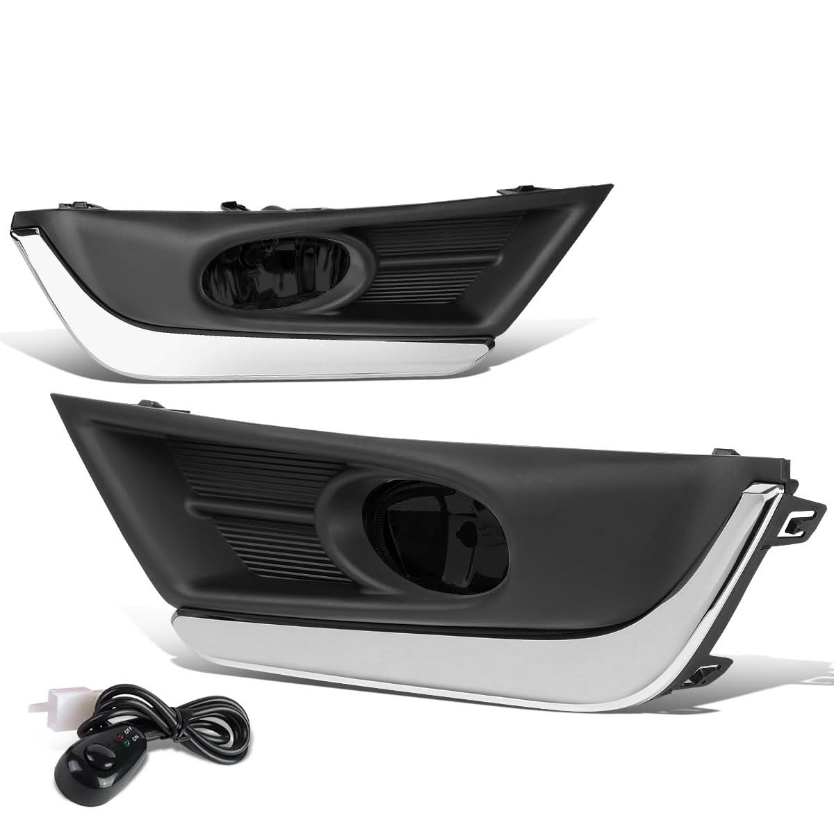 2017-2018 Honda CR-V Fog Lights with Chrome Trim Bezel - Smoke