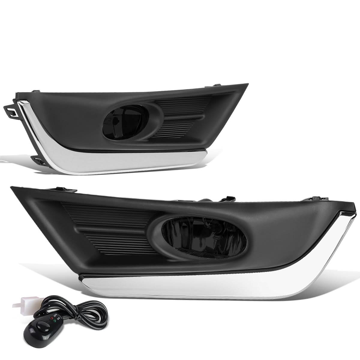 2017-2018 Honda CR-V Fog Lights with Chrome Trim Bezel - Smoke