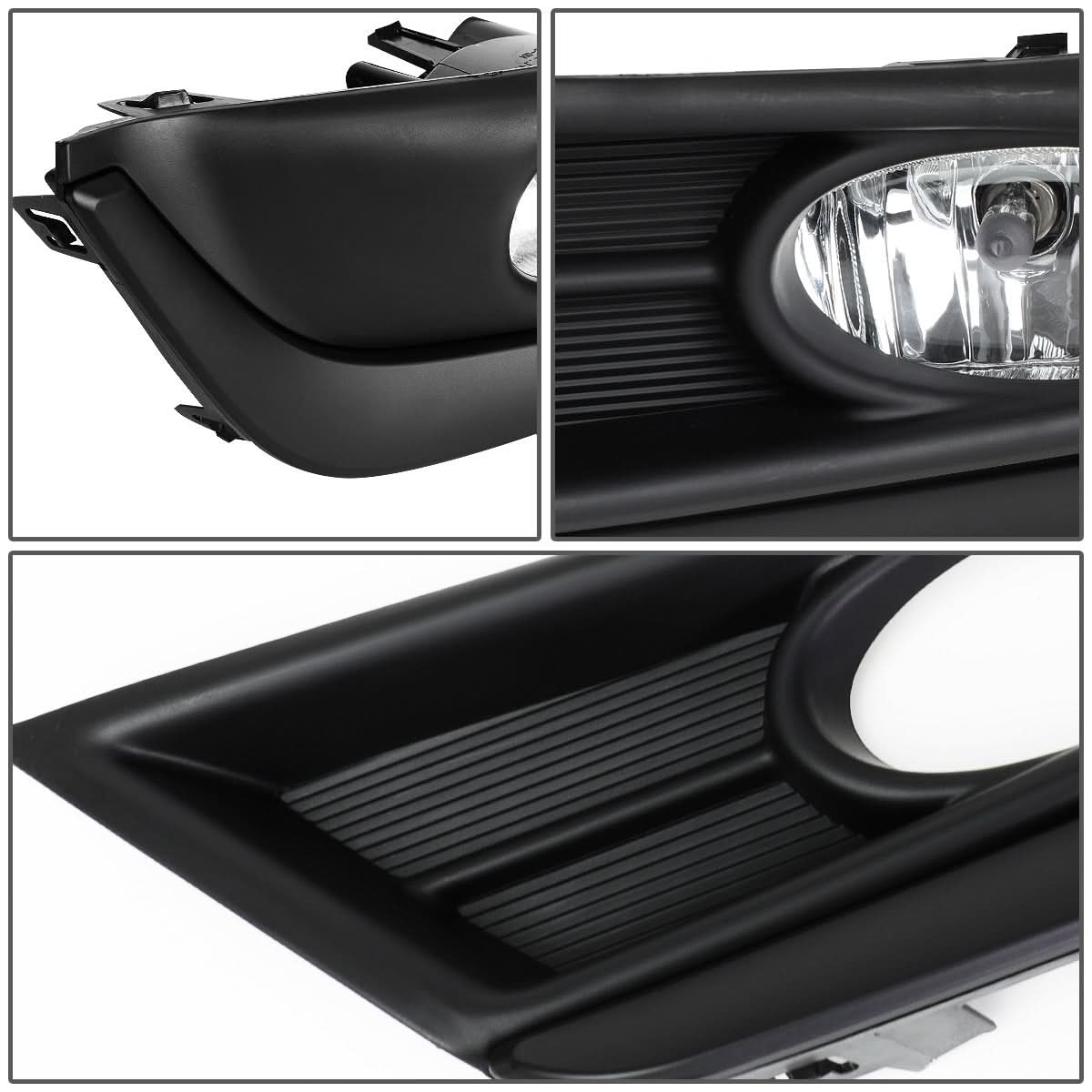 2017-2018 Honda CR-V Fog Lights w/ Black Trim Bezel Chrome Clear