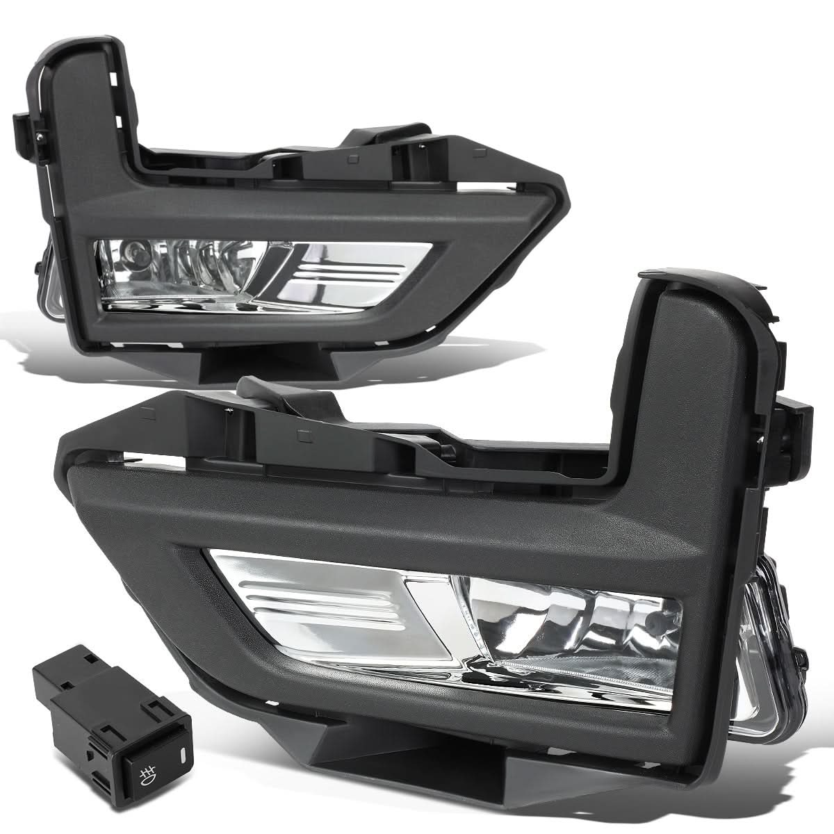 17-18 Nissan Rogue Fog Lights with Black Bezel Chrome Clear