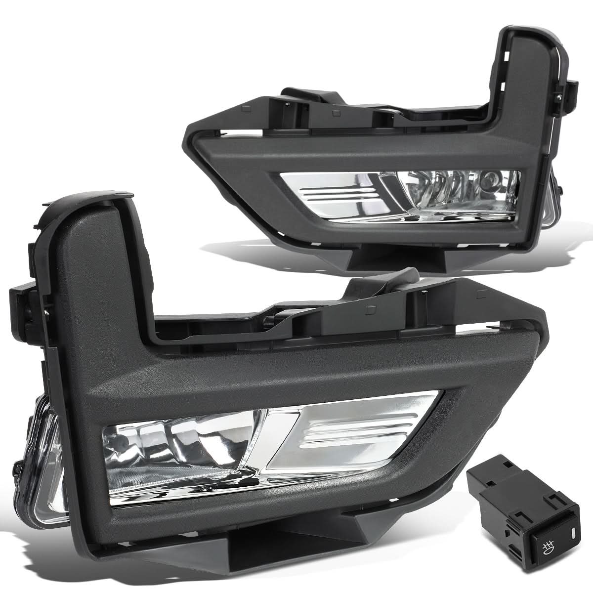 17-18 Nissan Rogue Fog Lights with Black Bezel Chrome Clear