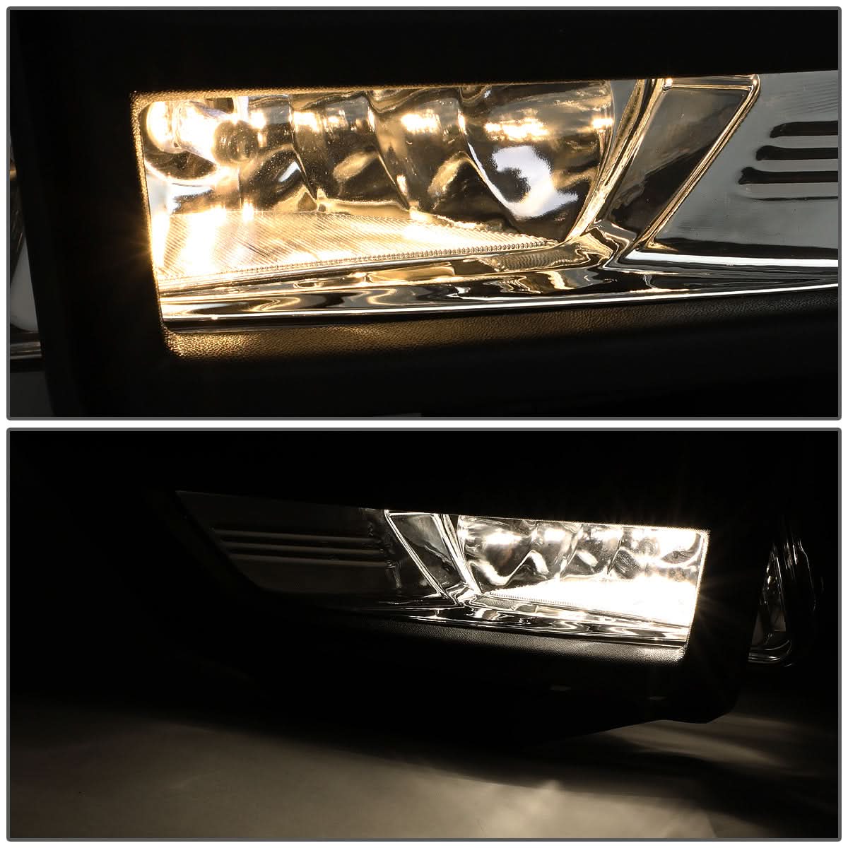 17-18 Nissan Rogue Fog Lights with Black Bezel Chrome Clear