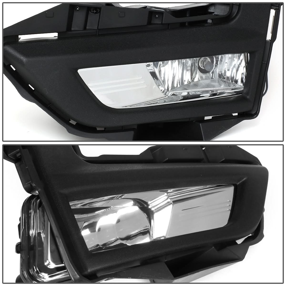 17-18 Nissan Rogue Fog Lights with Black Bezel Chrome Clear