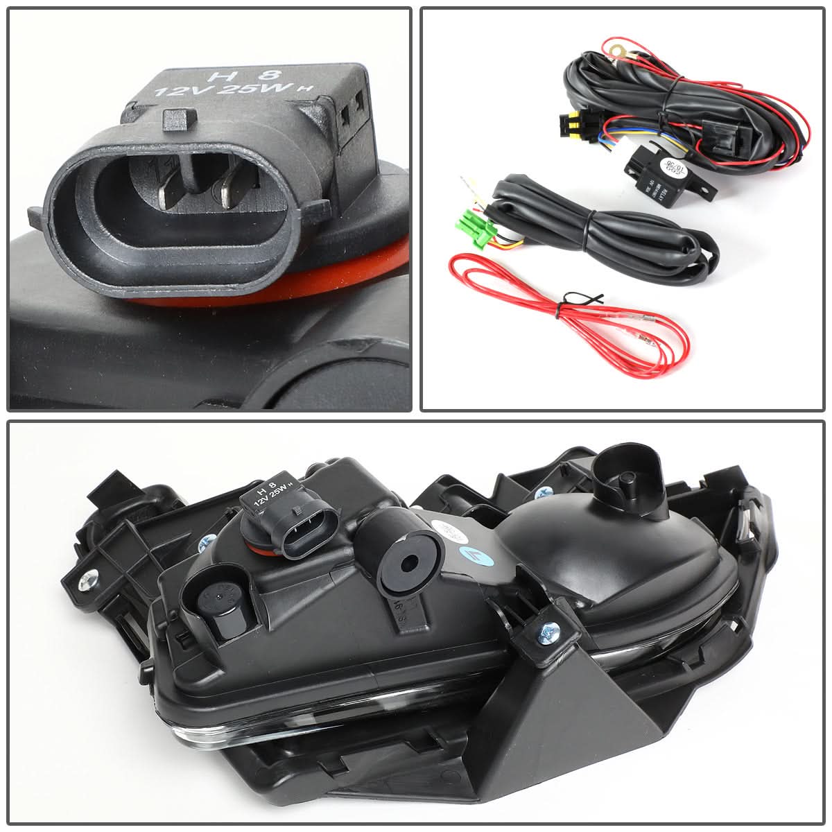 17-18 Nissan Rogue Fog Lights with Black Bezel Chrome Clear