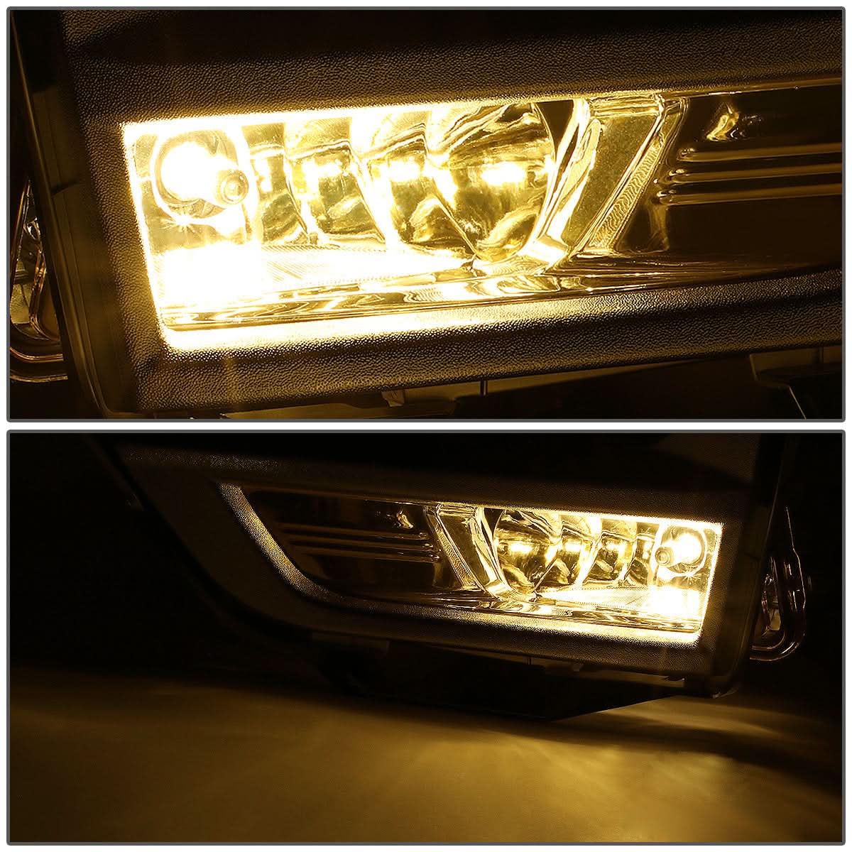2017-2018 Nissan Rogue Fog Lights with Chrome Bezel - Amber