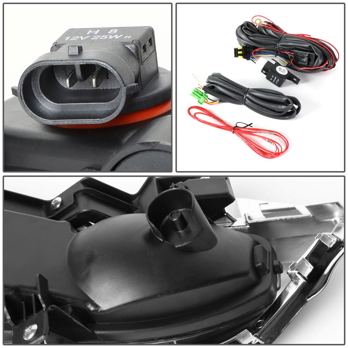 2017-2018 Nissan Rogue Fog Lights with Chrome Bezel