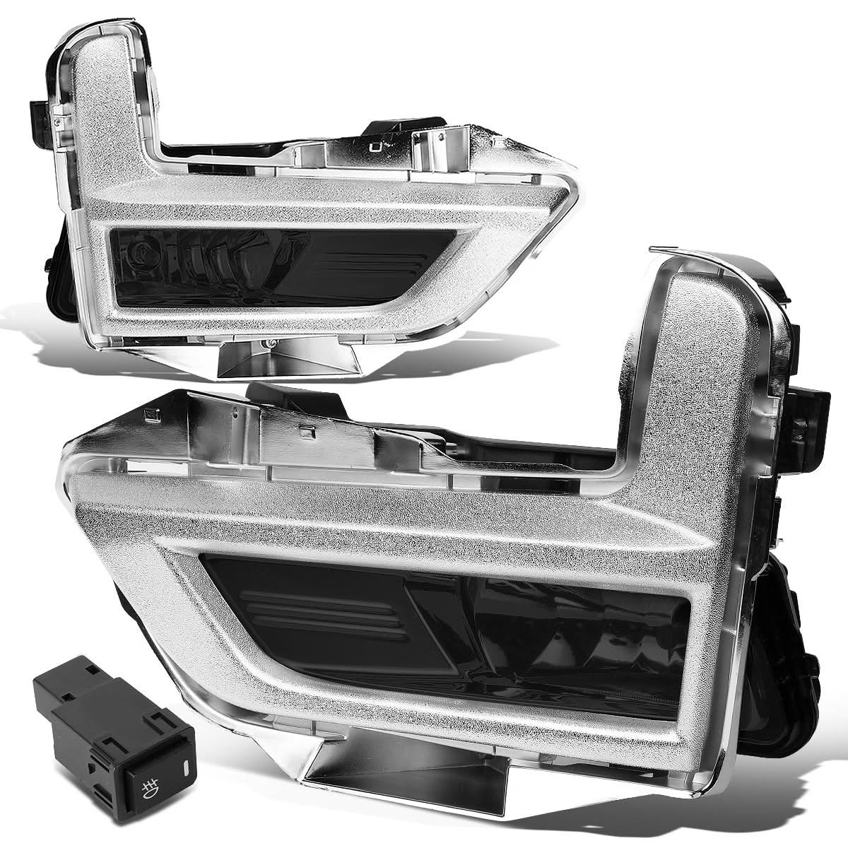 2017-2018 Nissan Rogue Smoke Fog Lights with Chrome Bezel