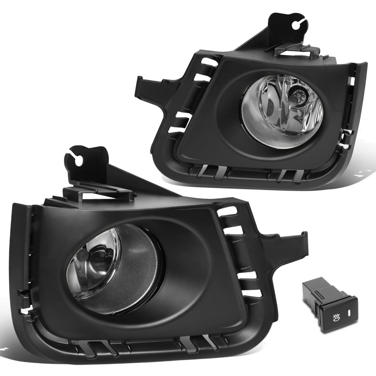 2012-2014 Toyota Prius C Fog Lights with Switch & Bezel Chrome/Clear