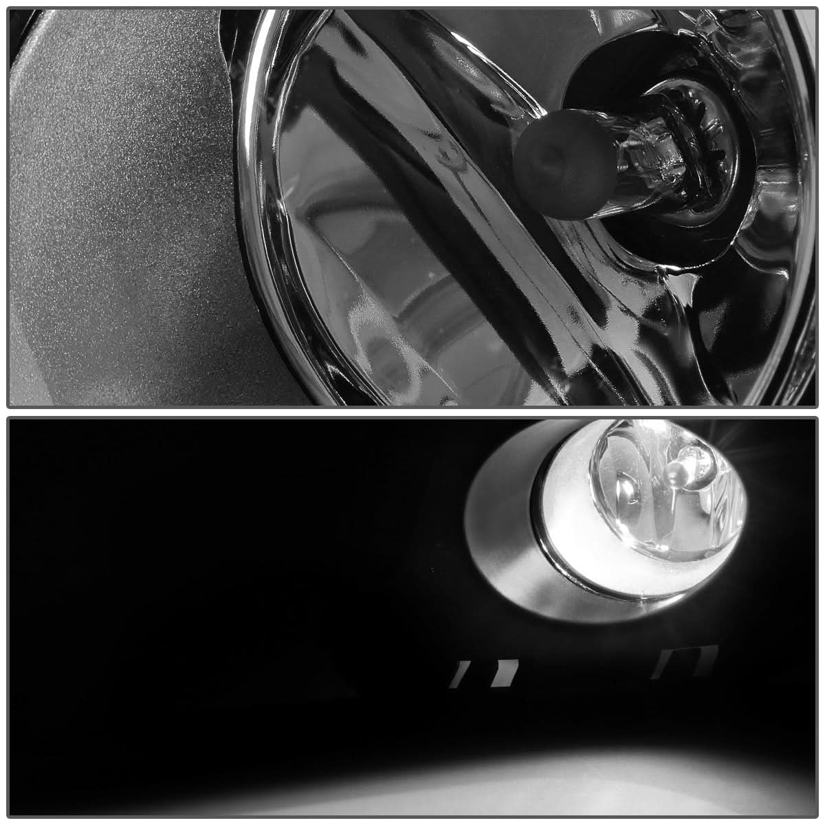 2012-2014 Toyota Prius C Fog Lights with Switch & Bezel Chrome/Clear
