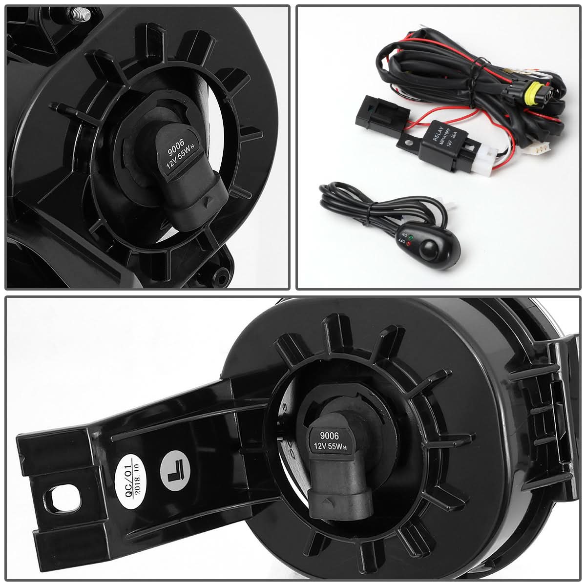 02-09 Dodge Ram 1500/2500/3500 Smoke Fog Lights w/ Switch & Bezel