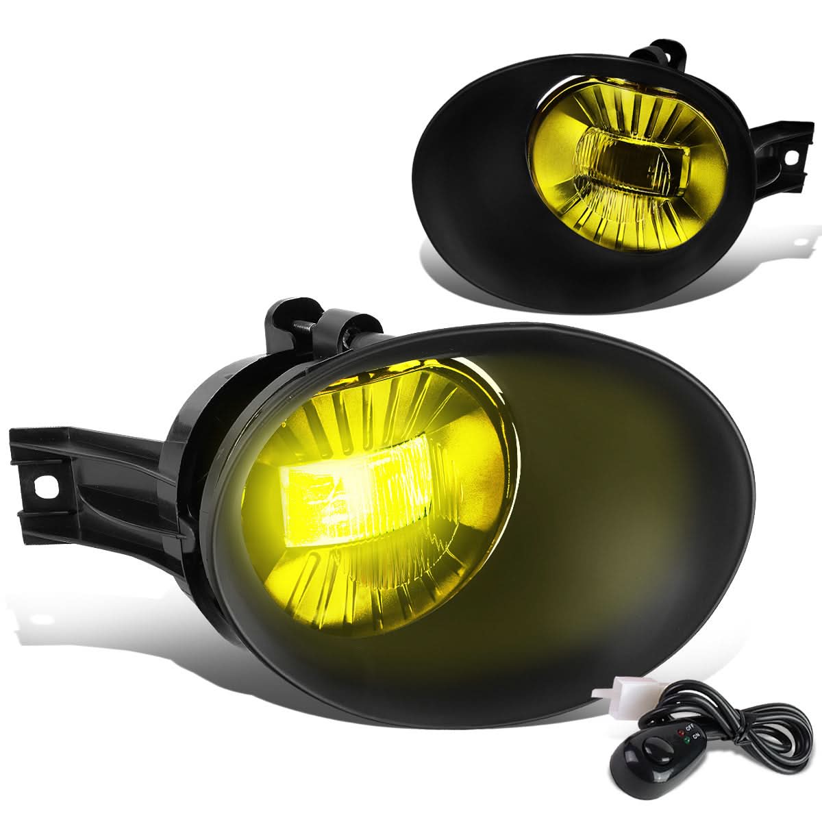 02-09 Dodge Ram Fog Lights with Switch & Bezel - Amber Steel Bumper