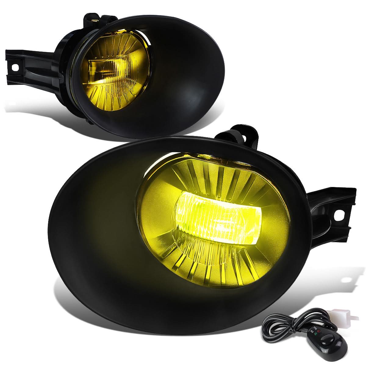 02-09 Dodge Ram Fog Lights with Switch & Bezel - Amber Steel Bumper