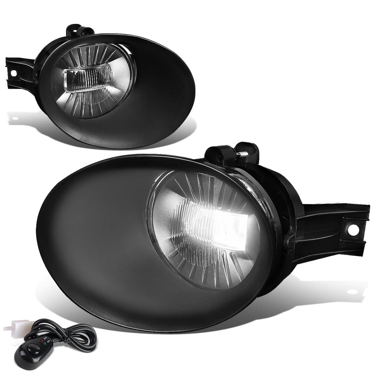 02-09 Dodge Ram Fog Lights Kit with Switch & Bezel Chrome/Clear