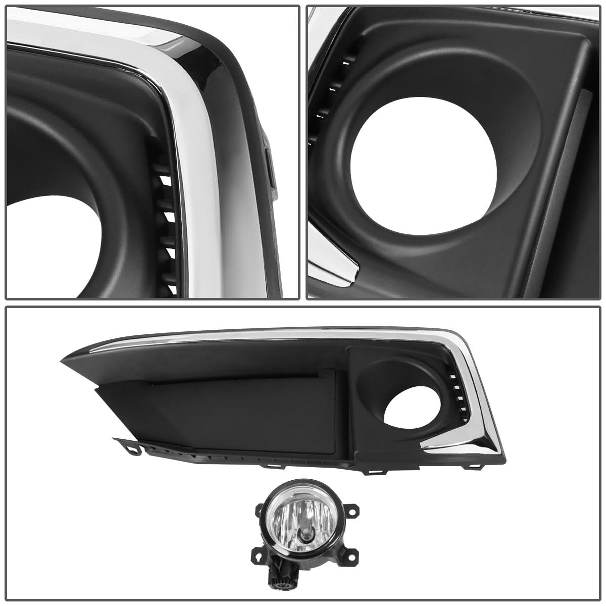 2019-2020 Honda Civic Fog Lights with Switch & Chrome Bezel