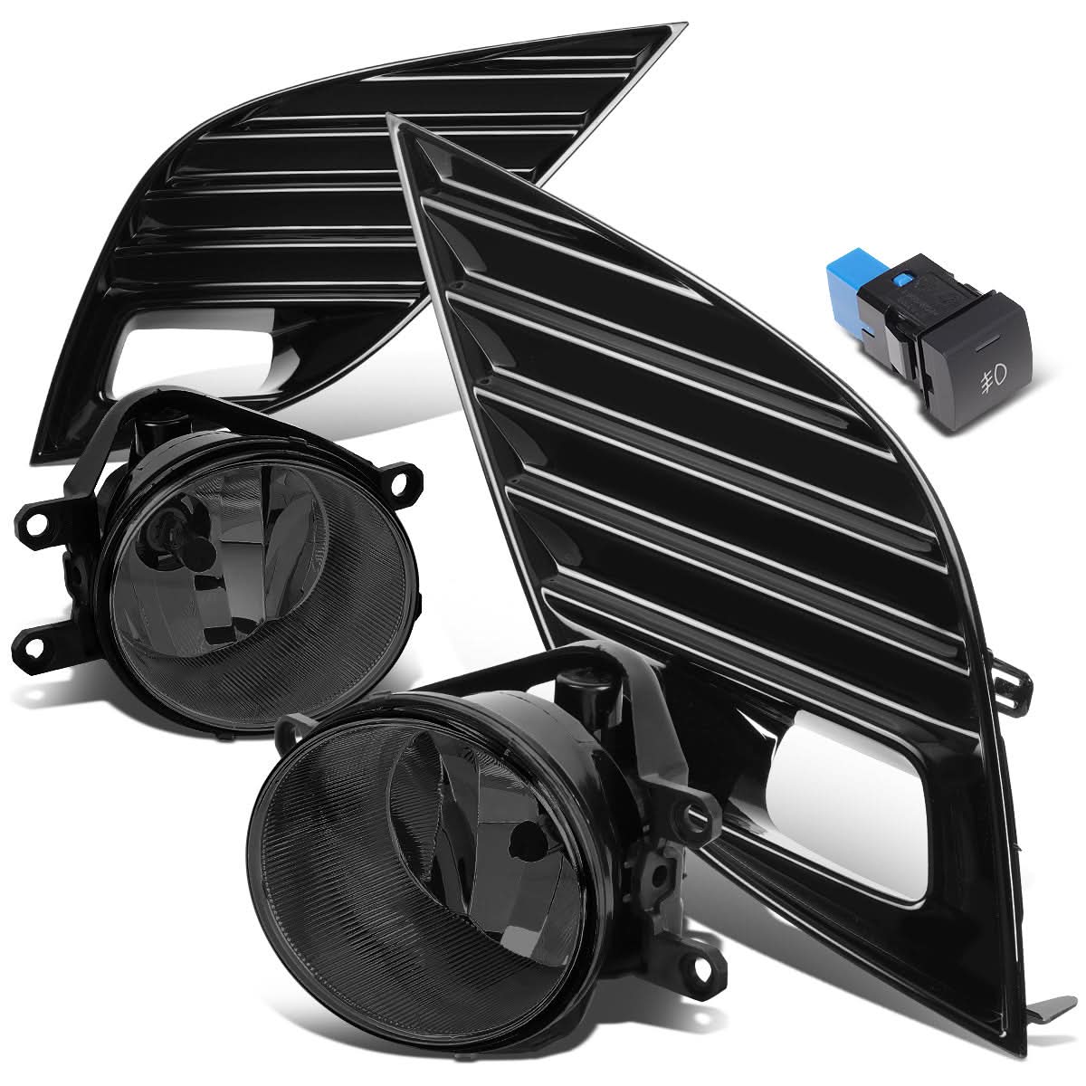 2018-2020 Toyota Camry SE XSE Fog Lights with Switch Black Bezel Smoke