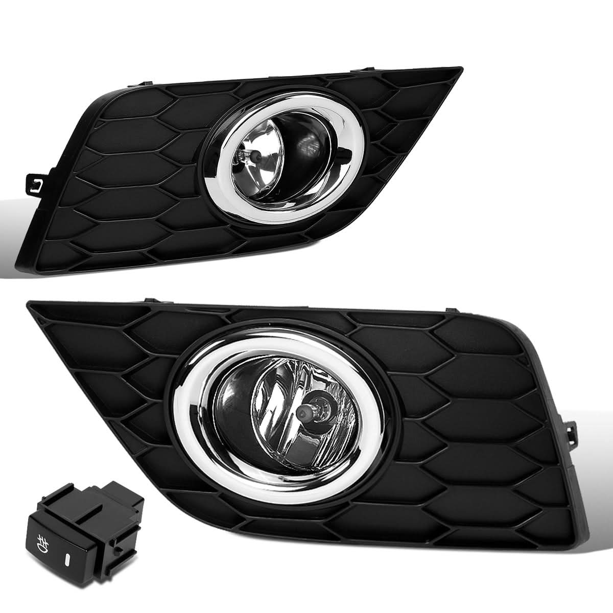 2016-2019 Nissan Sentra Fog Lights with Switch & Black Bezel