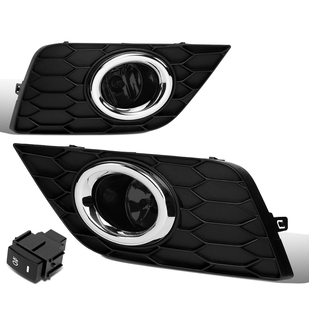 2016-2019 Nissan Sentra Fog Lights with Switch - Smoke Black Bezel