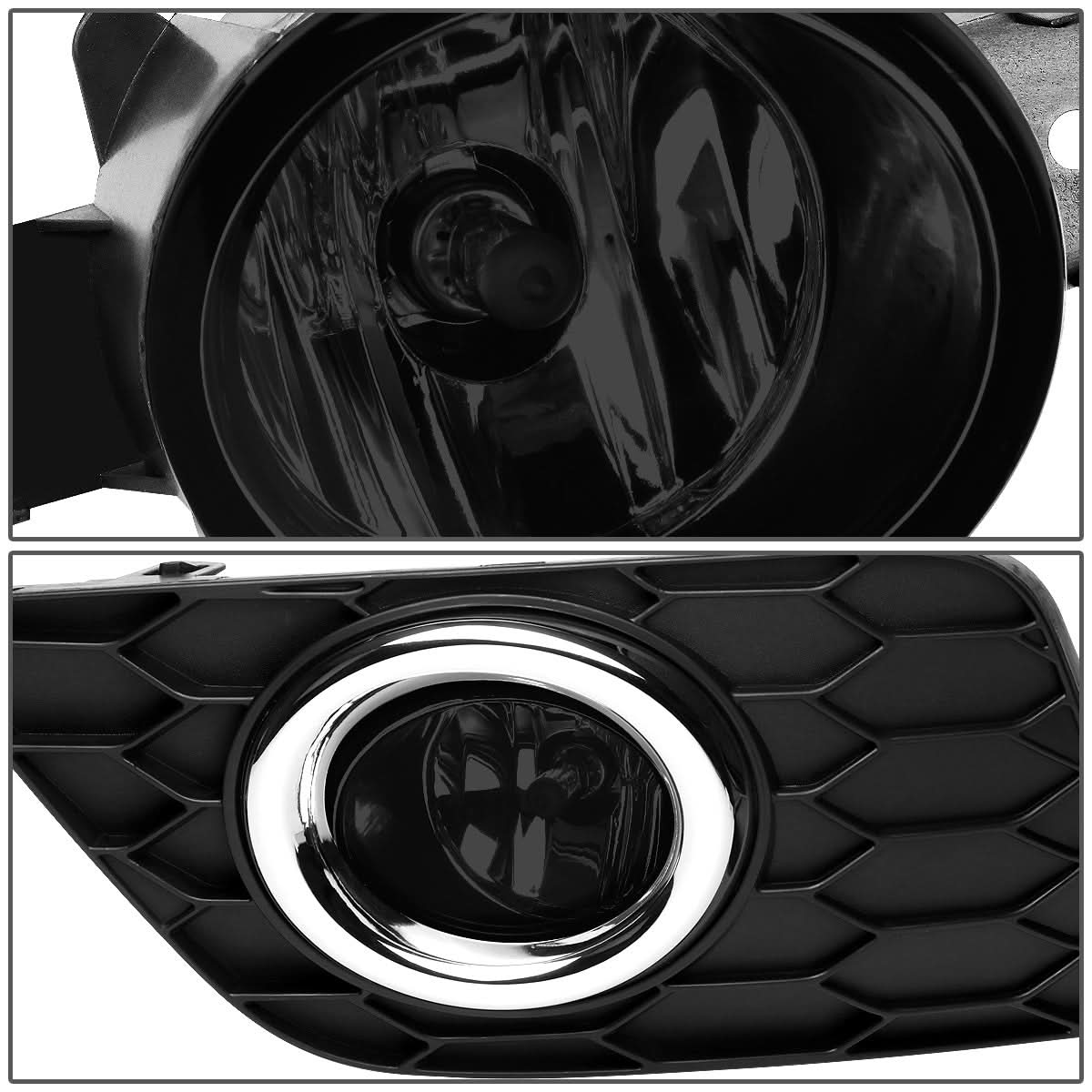 2016-2019 Nissan Sentra Fog Lights with Switch - Smoke Black Bezel