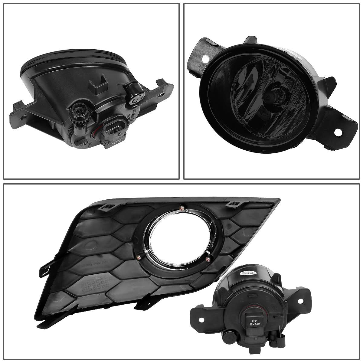 2016-2019 Nissan Sentra Fog Lights with Switch - Smoke Black Bezel