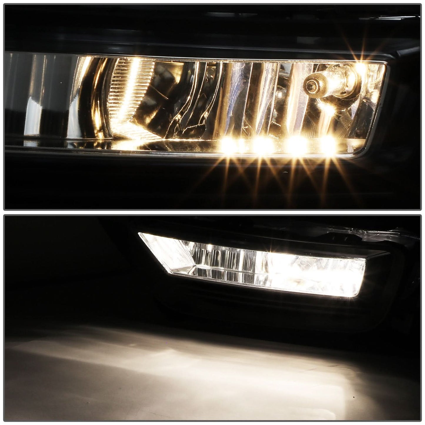 2013-2015 Honda Accord Sedan Fog Lights with Switch - Chrome/Clear