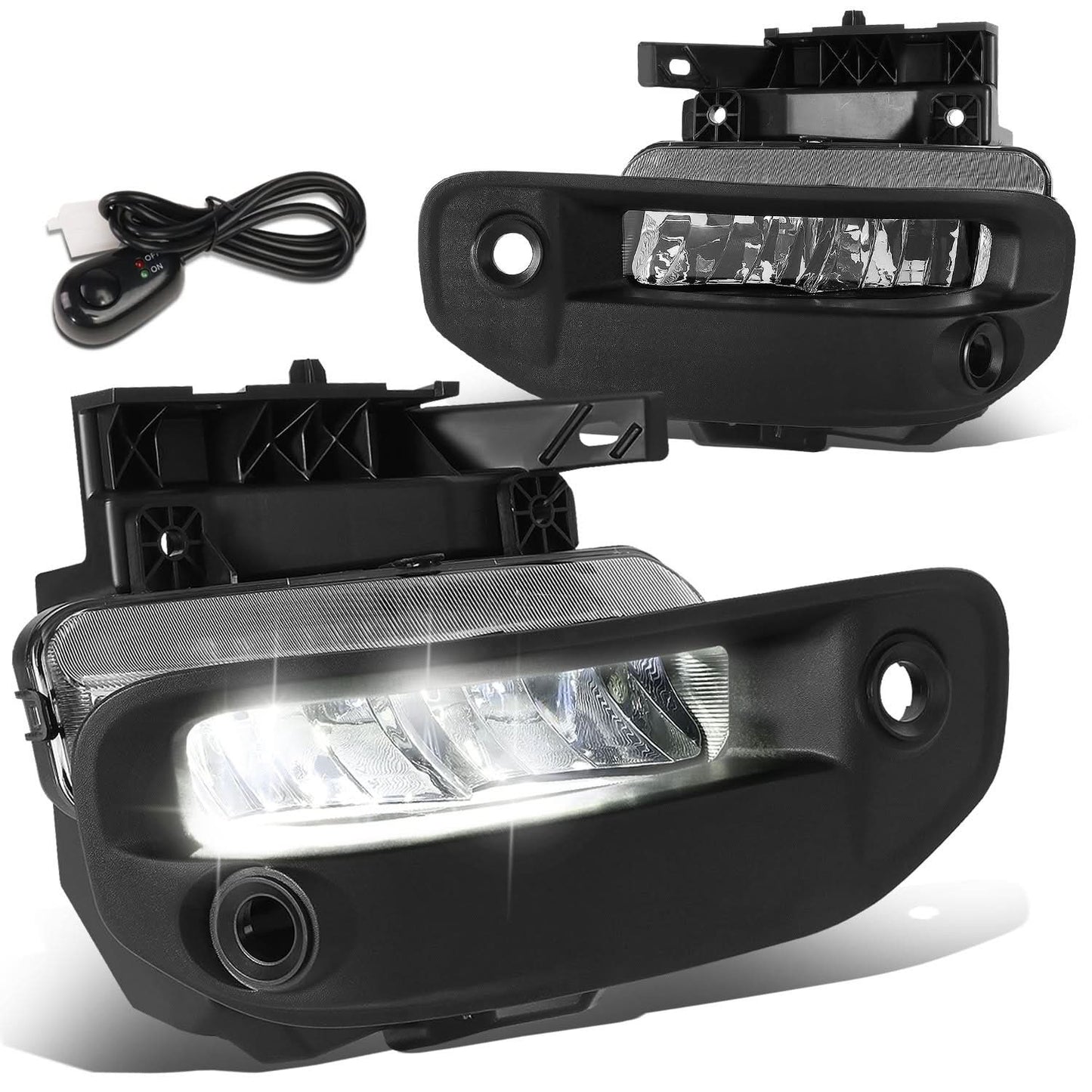 2019-2022 RAM 1500 LED Fog Lights Chrome/Clear w/ Parking Sensors