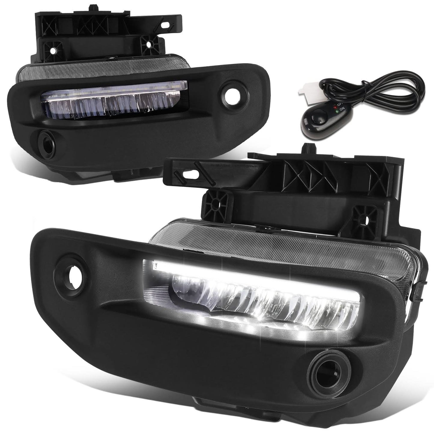 2019-2022 RAM 1500 LED DRL Fog Lights Chrome Clear