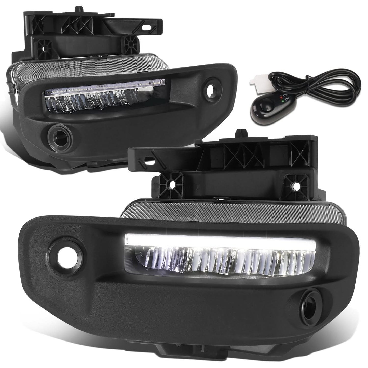 2019-2022 RAM 1500 LED DRL Fog Lights Chrome Clear