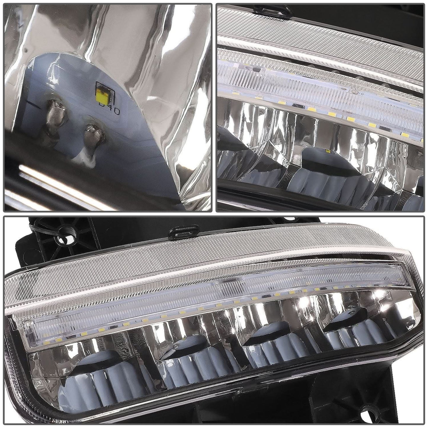 2019-2022 RAM 1500 LED DRL Fog Lights Chrome Clear