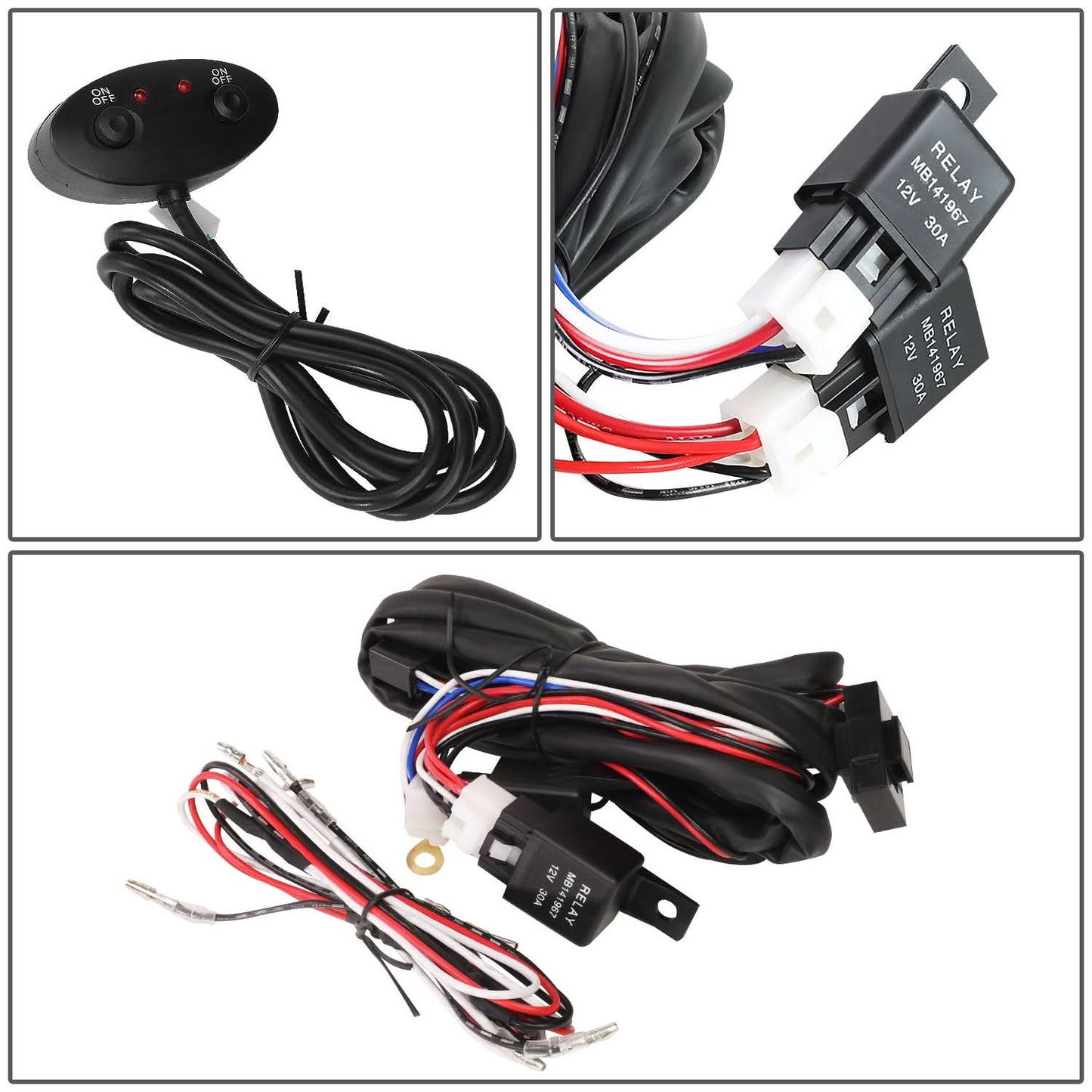 Universal Roof Mounted Fog Lights 38" Clear H3 with Wiring Kit