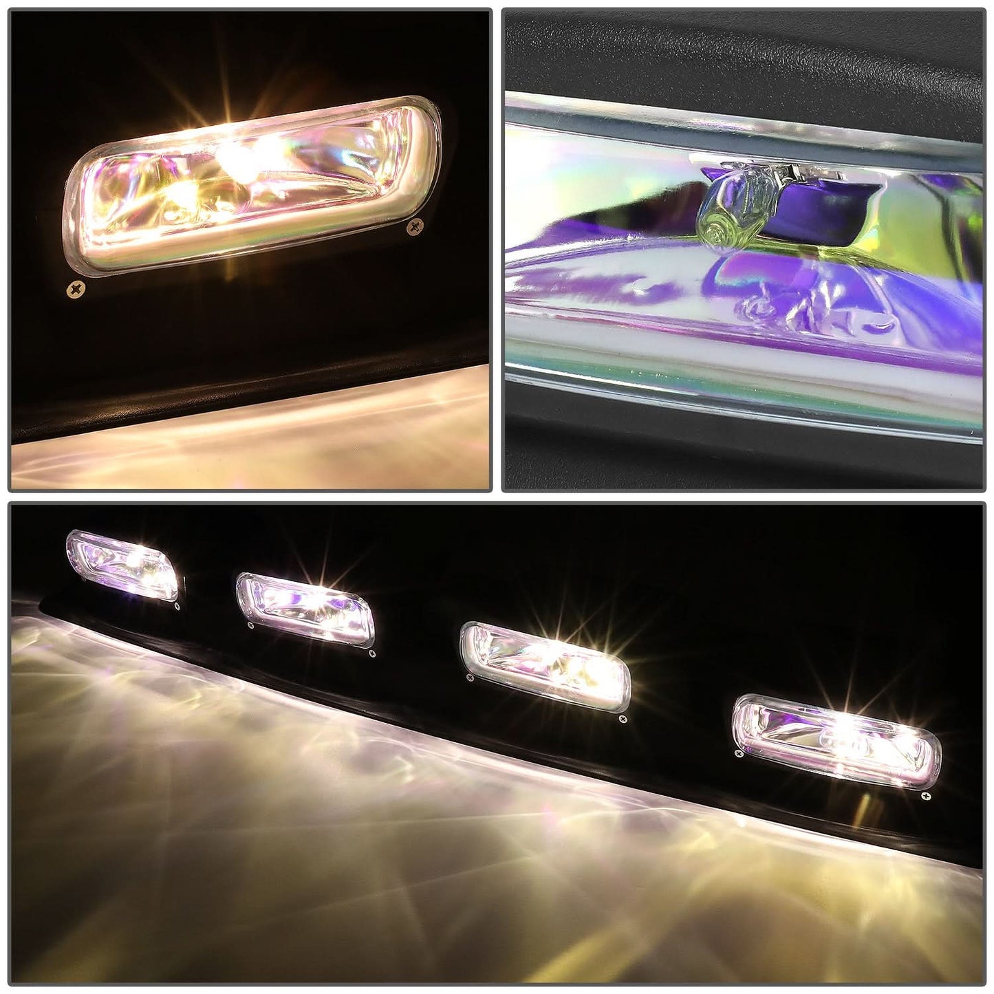 Universal 38" Neo Chrome Roof Mounted Fog Lights w/ Switch & Wiring
