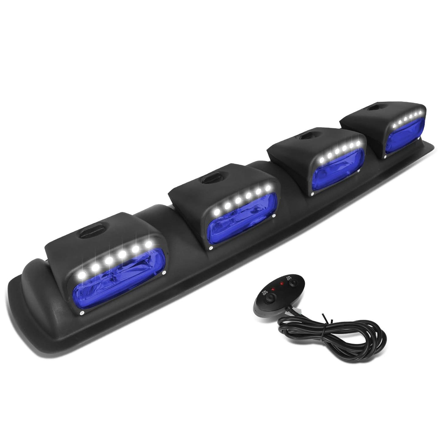 Universal 38" Roof Mounted Fog Lights with 24 LED & H3 Bulb Blue