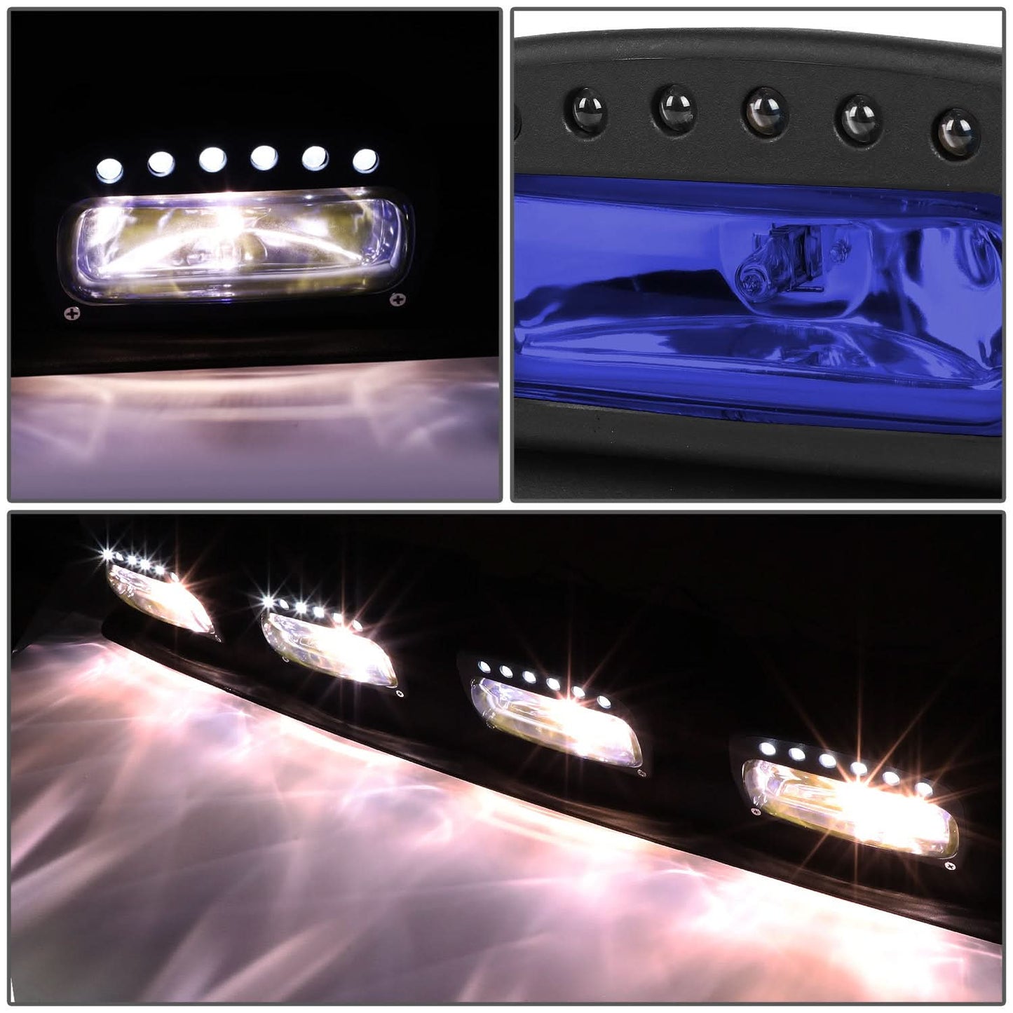 Universal 38" Roof Mounted Fog Lights with 24 LED & H3 Bulb Blue