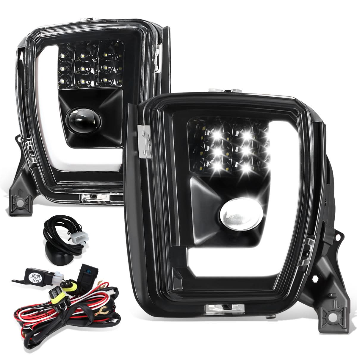 2013-2018 RAM 1500 Clear Fog Lights (No Wire/Switch)