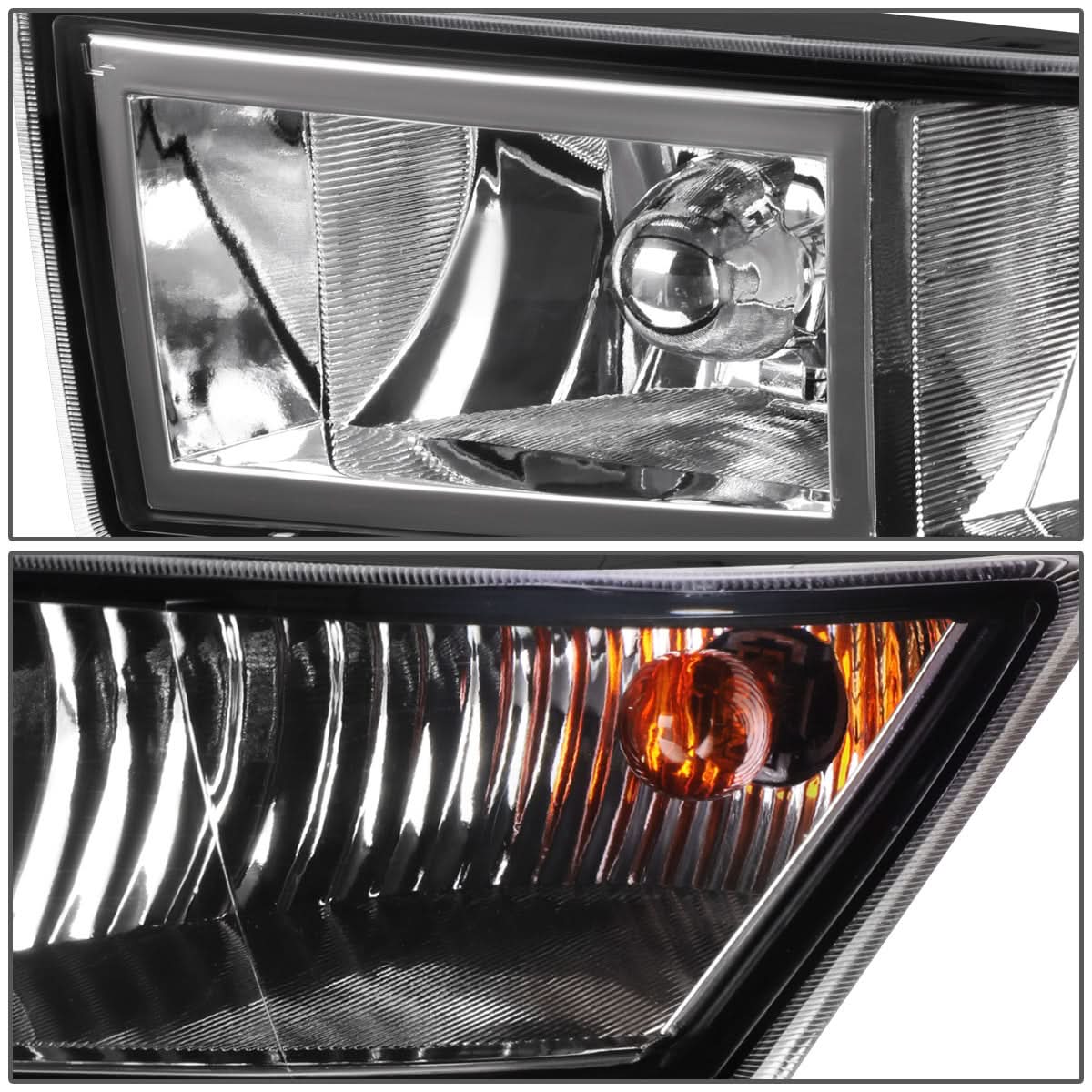 07-14 Cadillac Escalade Fog Lights with Switch and Bezel Chrome/Clear