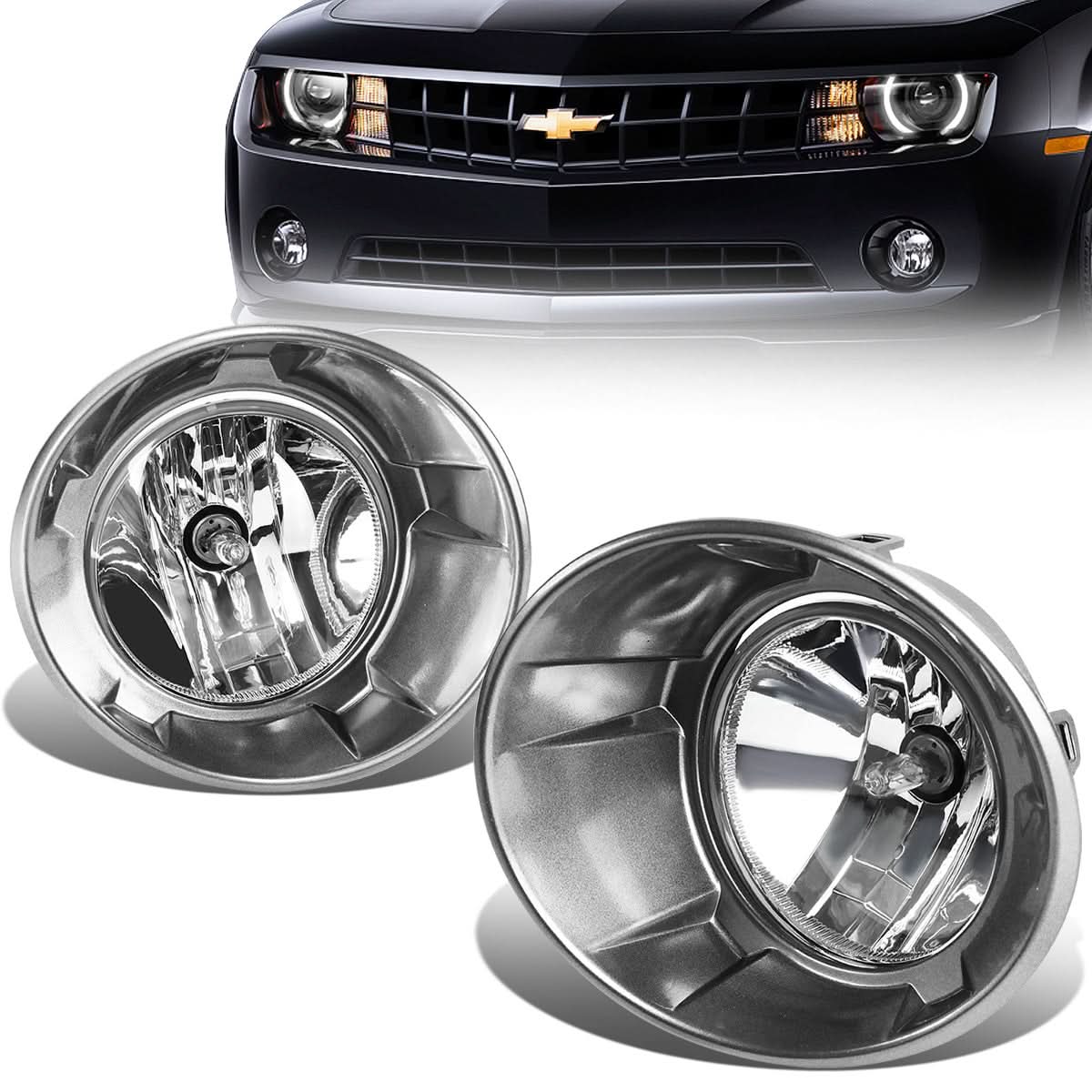 2010-2013 Chevrolet Camaro Fog Lights with Bezel - Chrome/Clear
