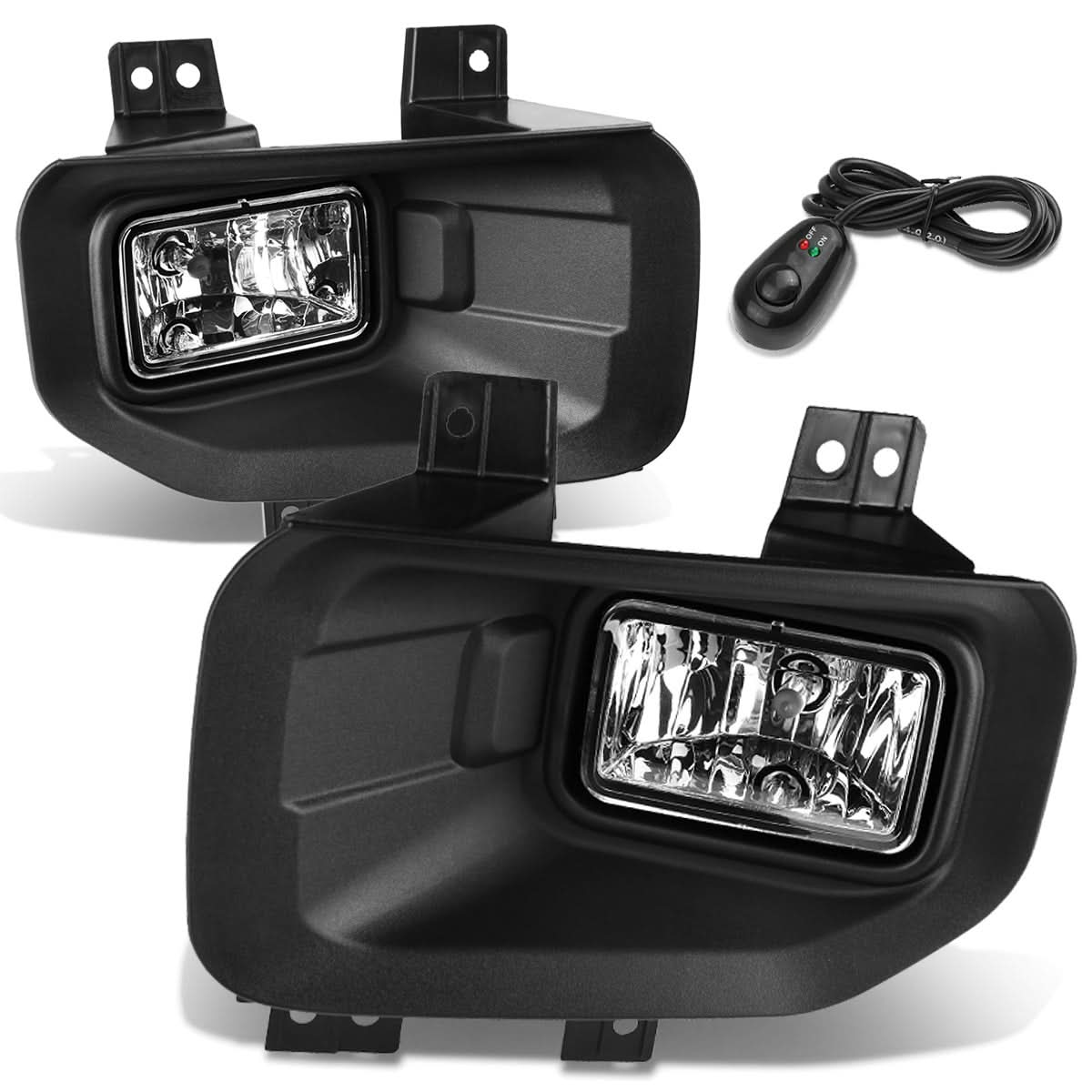 2015-2017 Ford F-150 Fog Lights with Switch and Bezel - Chrome/Clear