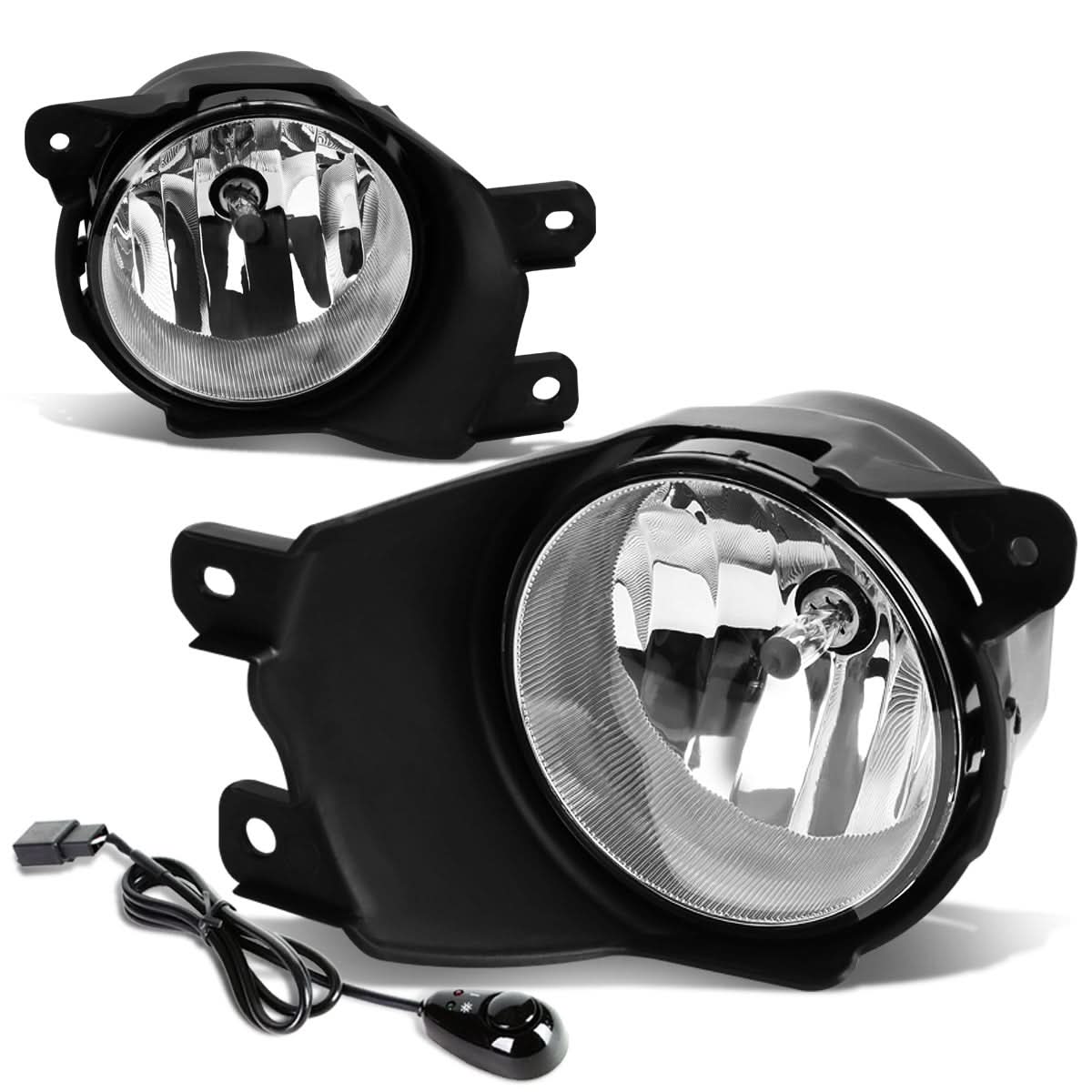 08-17 Toyota Sequoia Fog Lights with Switch H10 Bulb Chrome Clear