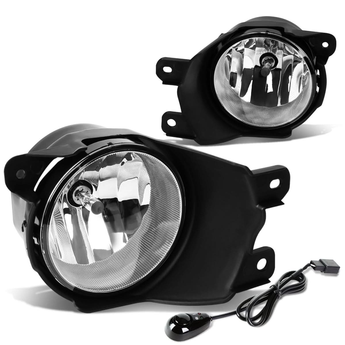 08-17 Toyota Sequoia Fog Lights with Switch H10 Bulb Chrome Clear