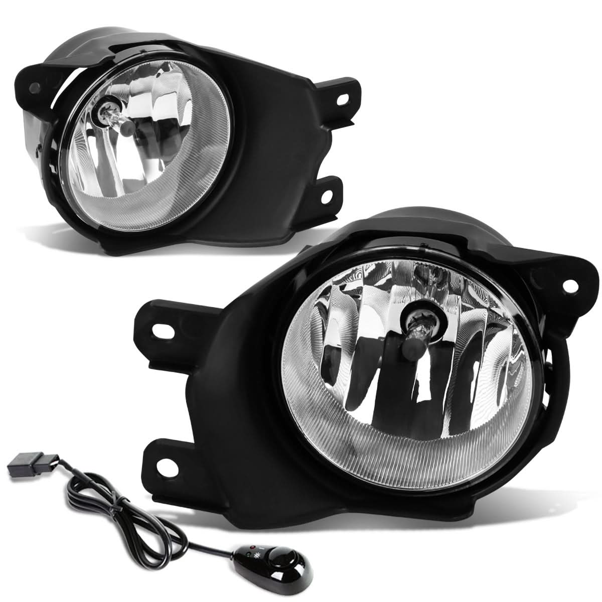 08-17 Toyota Sequoia Fog Lights with Switch H10 Bulb Chrome Clear