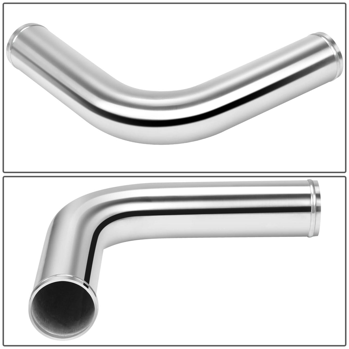 Universal Intercooler Piping Kit 8pc 2.50" Aluminum Steel Silicone