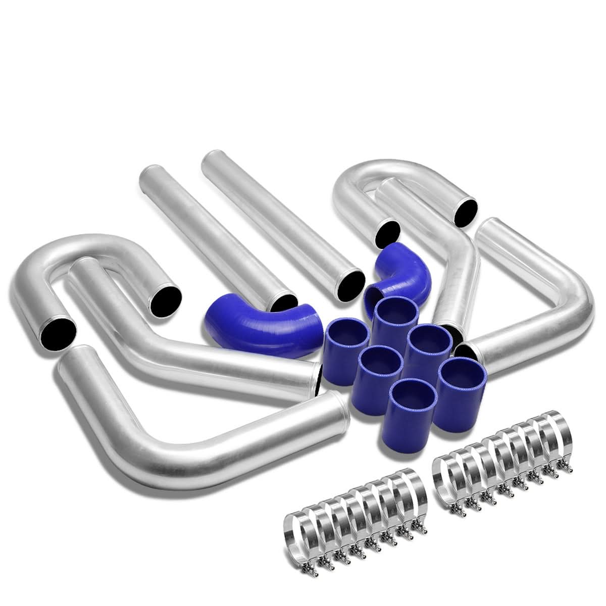 Universal 2.25" Aluminum Intercooler Piping Kit - 8PC with Clamps