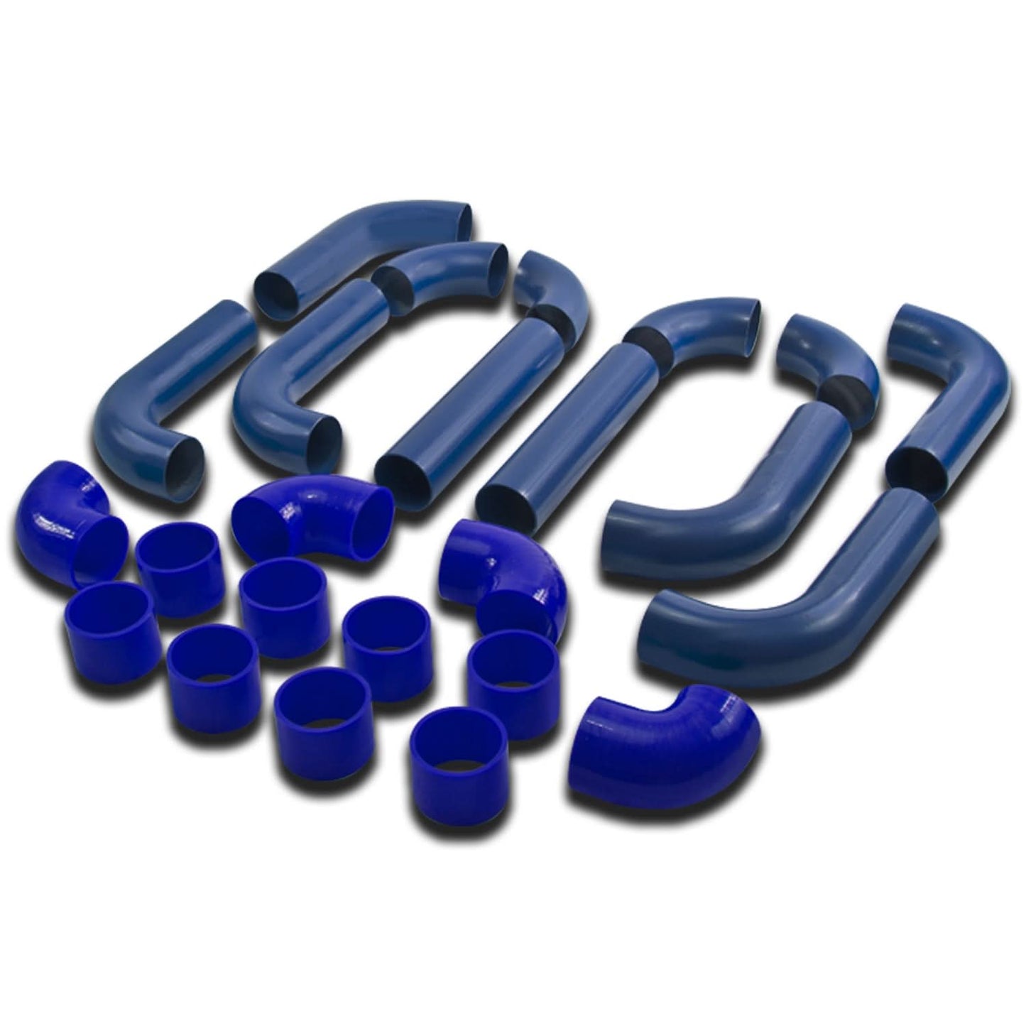 Universal Intercooler Piping Kit 2.50" Aluminum 14PC Blue